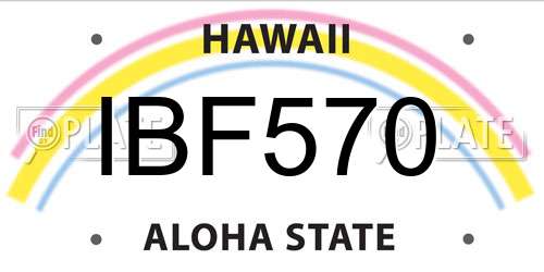 IBF570 Hawaii License Plate