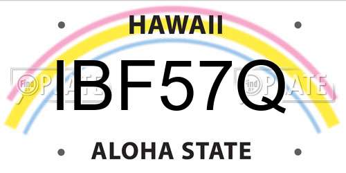 IBF57Q Hawaii License Plate