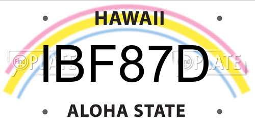 IBF87D Hawaii License Plate