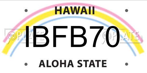 IBFB70 Hawaii License Plate