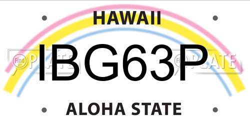 IBG63P Hawaii License Plate