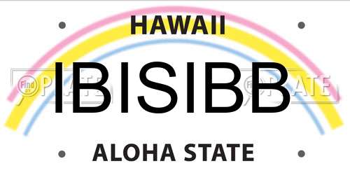 IBISIBB Hawaii License Plate