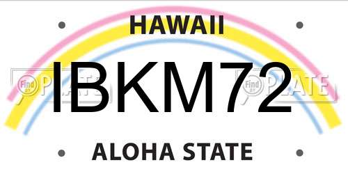 IBKM72 Hawaii License Plate