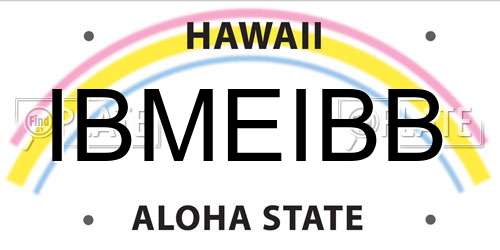 IBMEIBB Hawaii License Plate