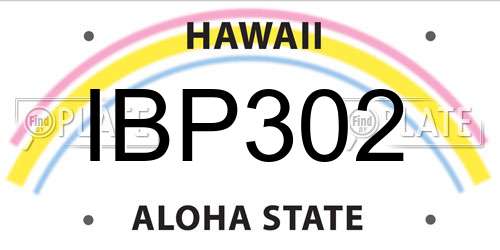 IBP302 Hawaii License Plate
