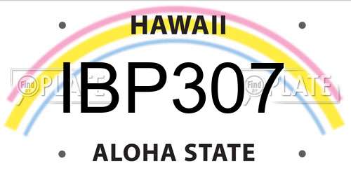 IBP307 Hawaii License Plate