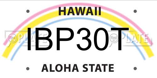 IBP30T Hawaii License Plate