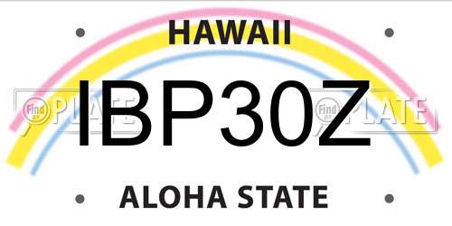 IBP30Z Hawaii License Plate
