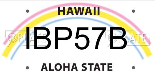 IBP57B Hawaii License Plate