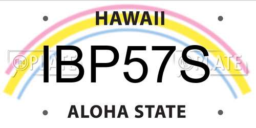 IBP57S Hawaii License Plate