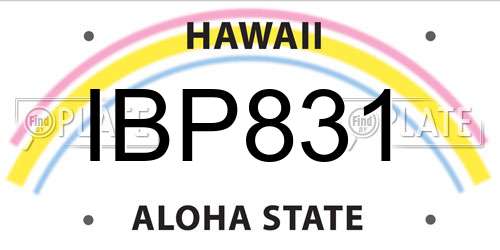 IBP831 Hawaii License Plate