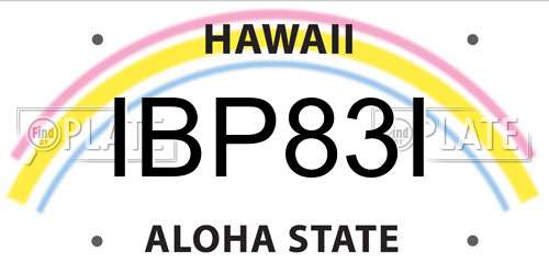IBP83I Hawaii License Plate