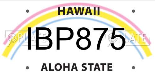 IBP875 Hawaii License Plate