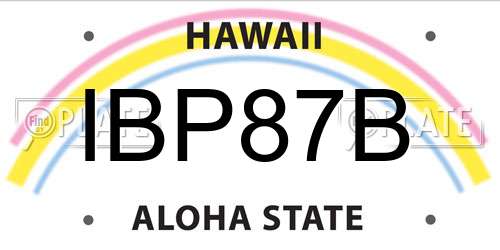 IBP87B Hawaii License Plate