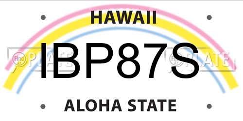 IBP87S Hawaii License Plate