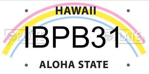 IBPB31 Hawaii License Plate