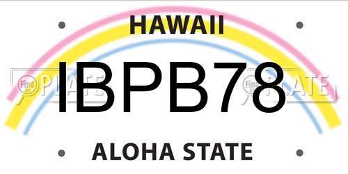 IBPB78 Hawaii License Plate