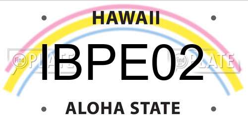 IBPE02 Hawaii License Plate