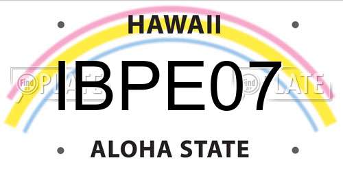 IBPE07 Hawaii License Plate