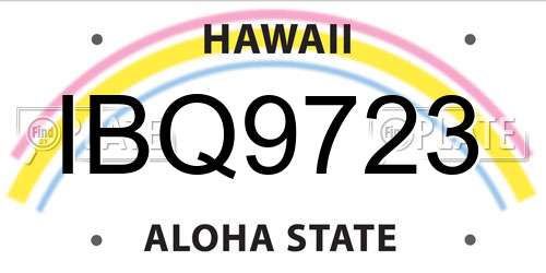 IBQ9723 Hawaii License Plate