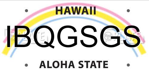IBQGSGS Hawaii License Plate