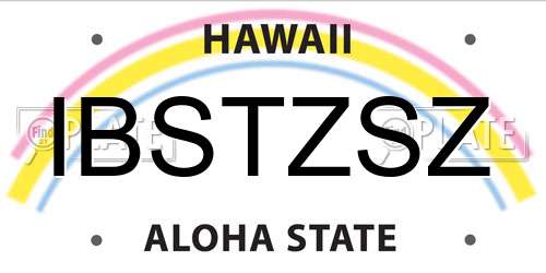 IBSTZSZ Hawaii License Plate