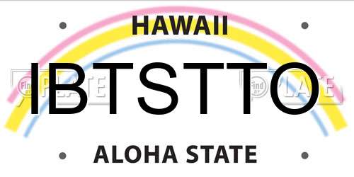 IBTSTTO Hawaii License Plate
