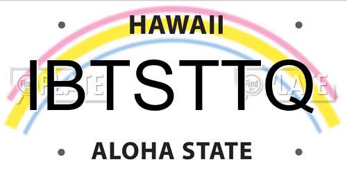 IBTSTTQ Hawaii License Plate