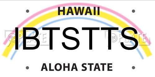 IBTSTTS Hawaii License Plate