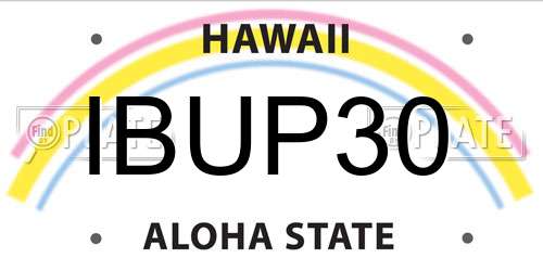 IBUP30 Hawaii License Plate