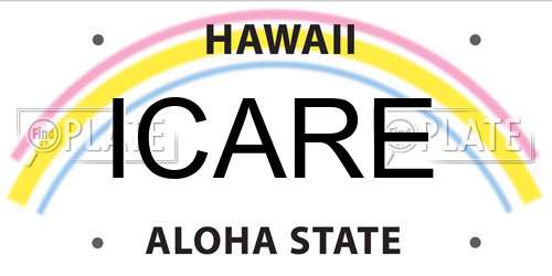 ICARE Hawaii License Plate