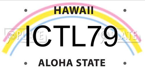 ICTL79 Hawaii License Plate