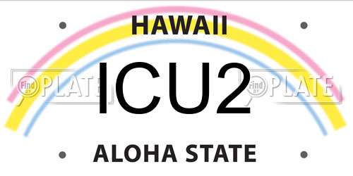 ICU2 Hawaii License Plate