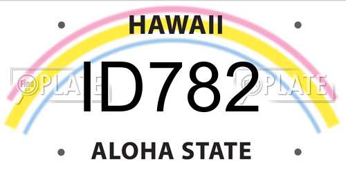 ID782 Hawaii License Plate