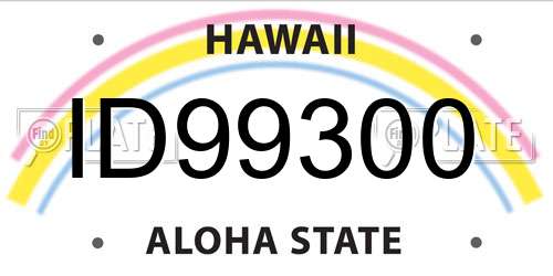 ID99300 Hawaii License Plate