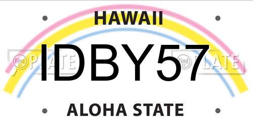 IDBY57 Hawaii License Plate
