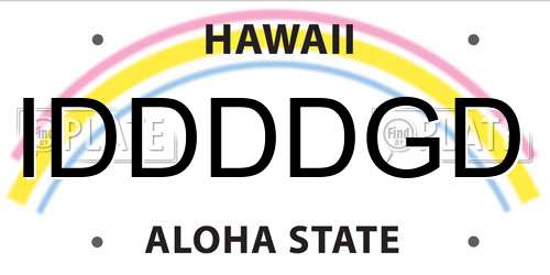 IDDDDGD Hawaii License Plate