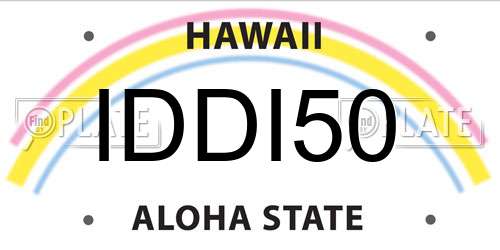 IDDI50 Hawaii License Plate