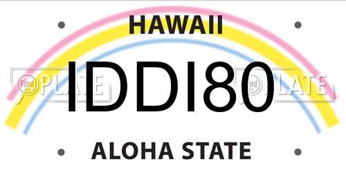 IDDI80 Hawaii License Plate