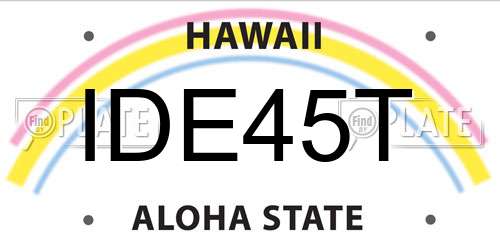 IDE45T Hawaii License Plate