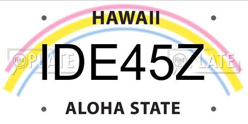 IDE45Z Hawaii License Plate