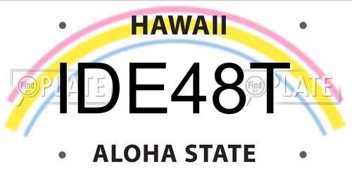 IDE48T Hawaii License Plate