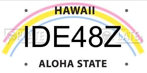IDE48Z Hawaii License Plate