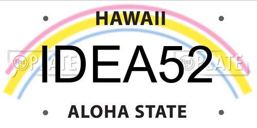 IDEA52 Hawaii License Plate