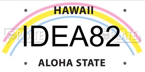 IDEA82 Hawaii License Plate