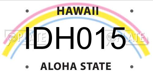 IDH015 Hawaii License Plate