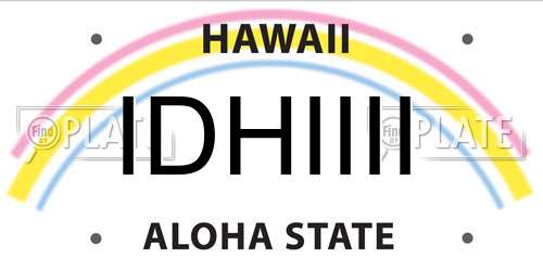 IDHIIII Hawaii License Plate