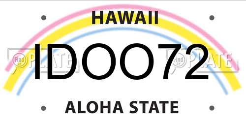 IDOO72 Hawaii License Plate