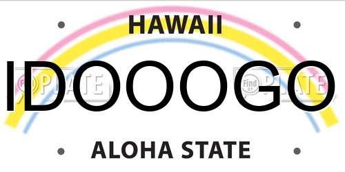 IDOOOGO Hawaii License Plate