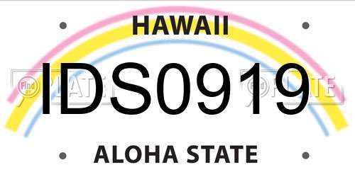 IDS0919 Hawaii License Plate